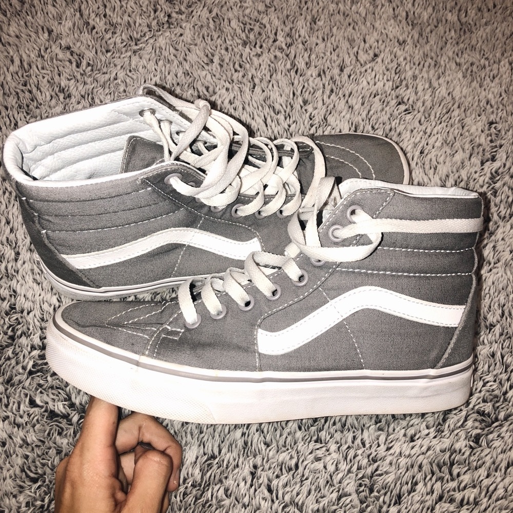 Grey high top vans